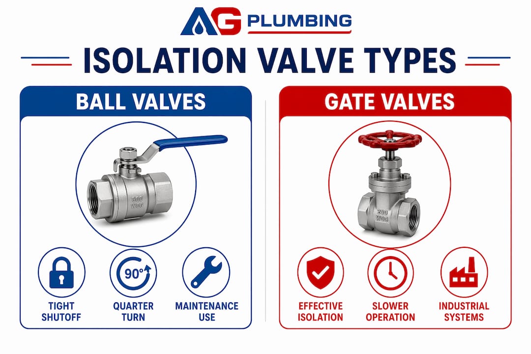 Infographic comparing ball and gate valve types