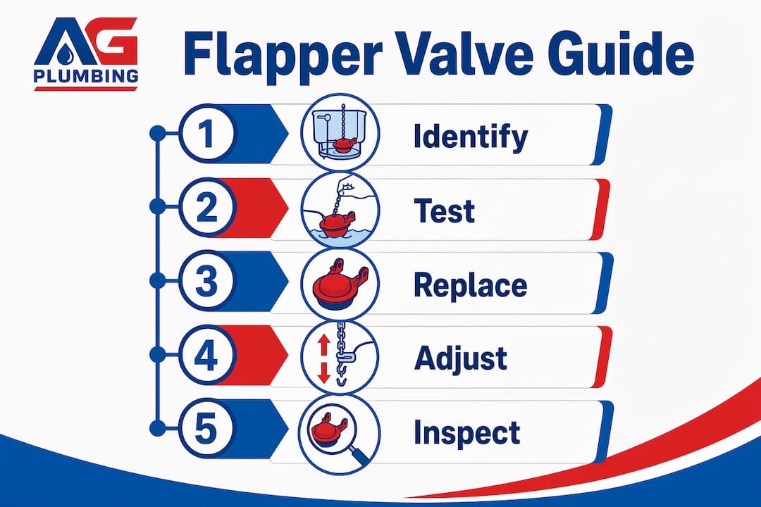 Infographic showing flapper valve maintenance steps