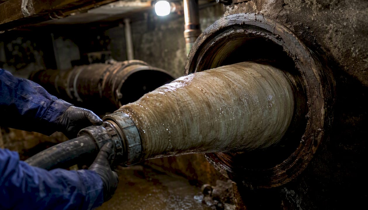 CIPP liner insertion into sewer pipe