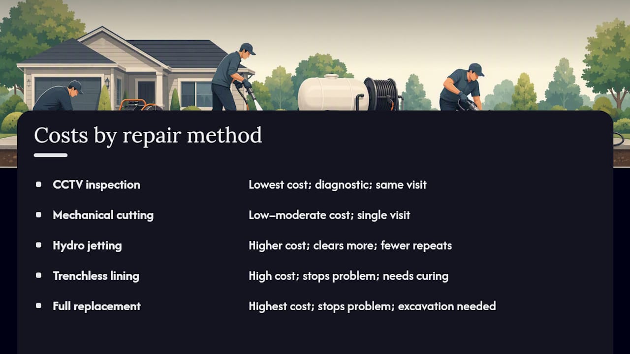 What Root Clearing and Repair Actually Cost — overview diagram