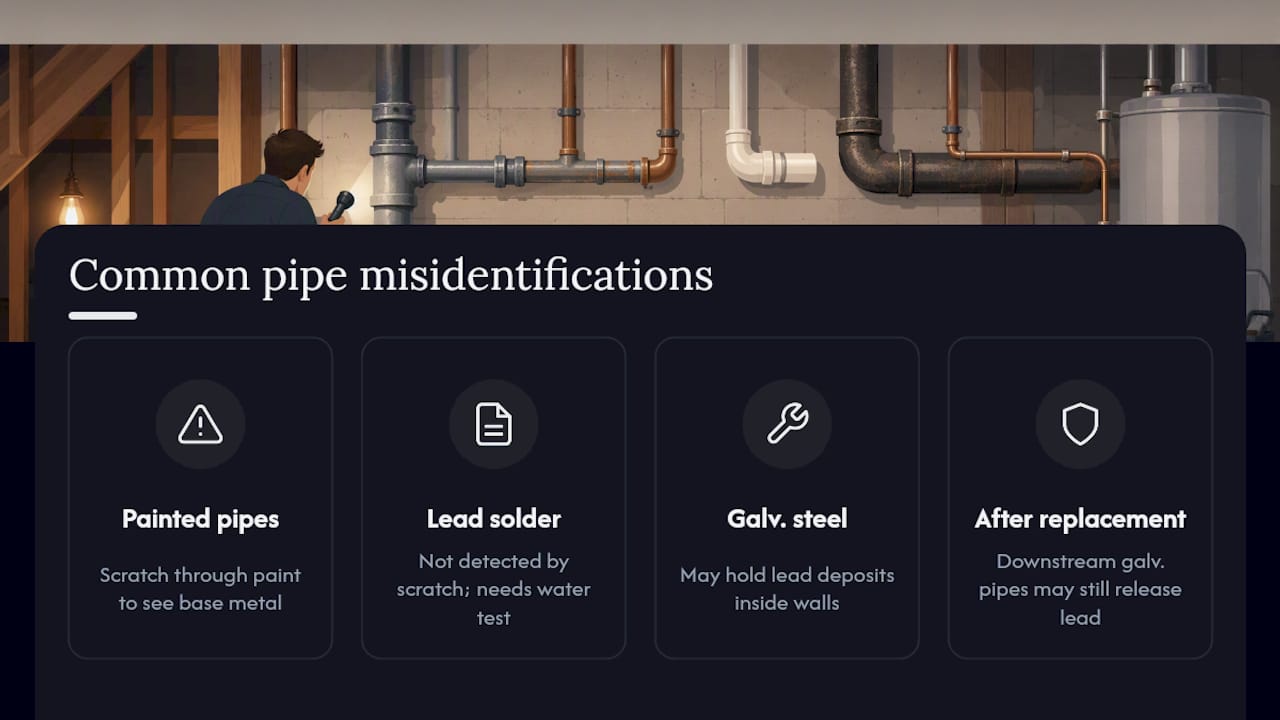 Diagram comparing properties of common pipe materials