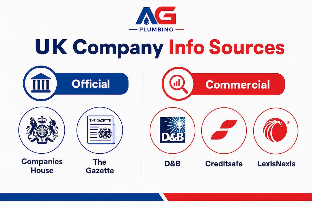 Comparison infographic of UK company information sources