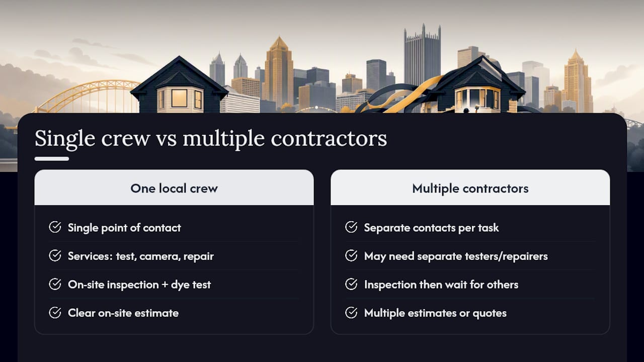 Get Your Dye Test and Repairs Handled by One Local Crew — overview diagram