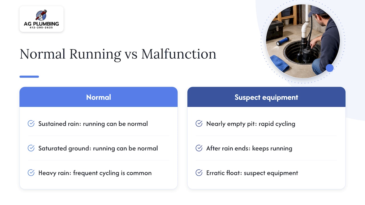 When is constant running normal, and when is it a malfunction? — overview diagram