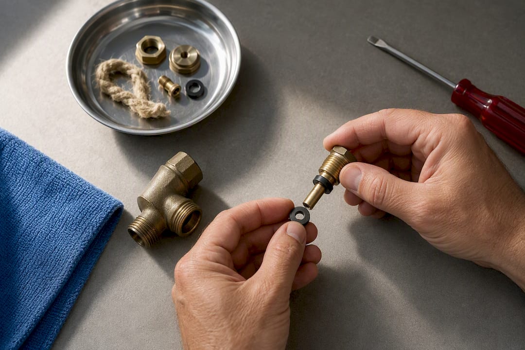 Washer and packing for valve rebuild