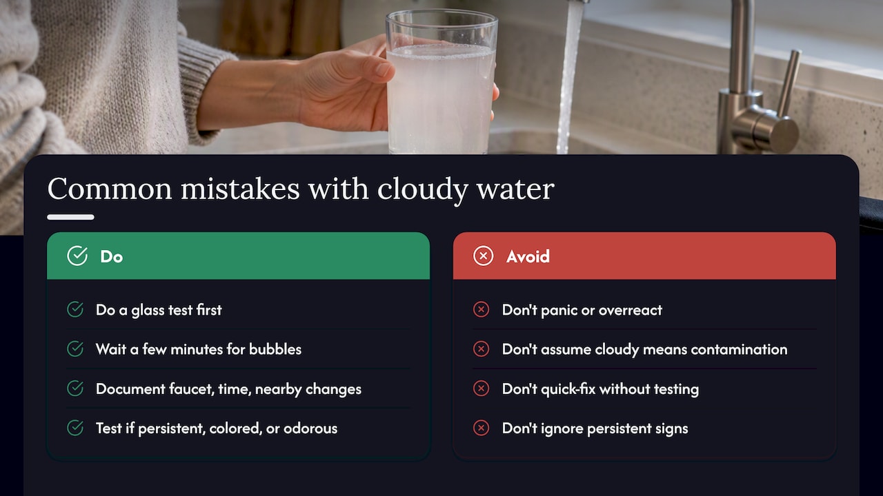 What homeowners get wrong about cloudy water — overview diagram