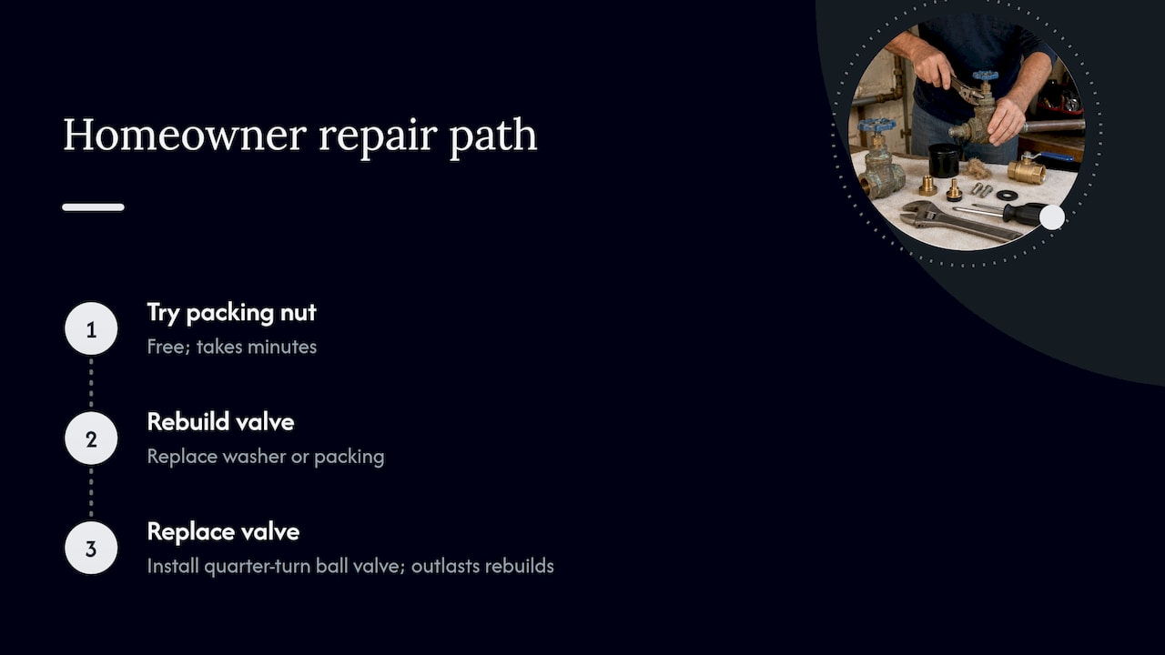 Shutoff valve repair decision workflow