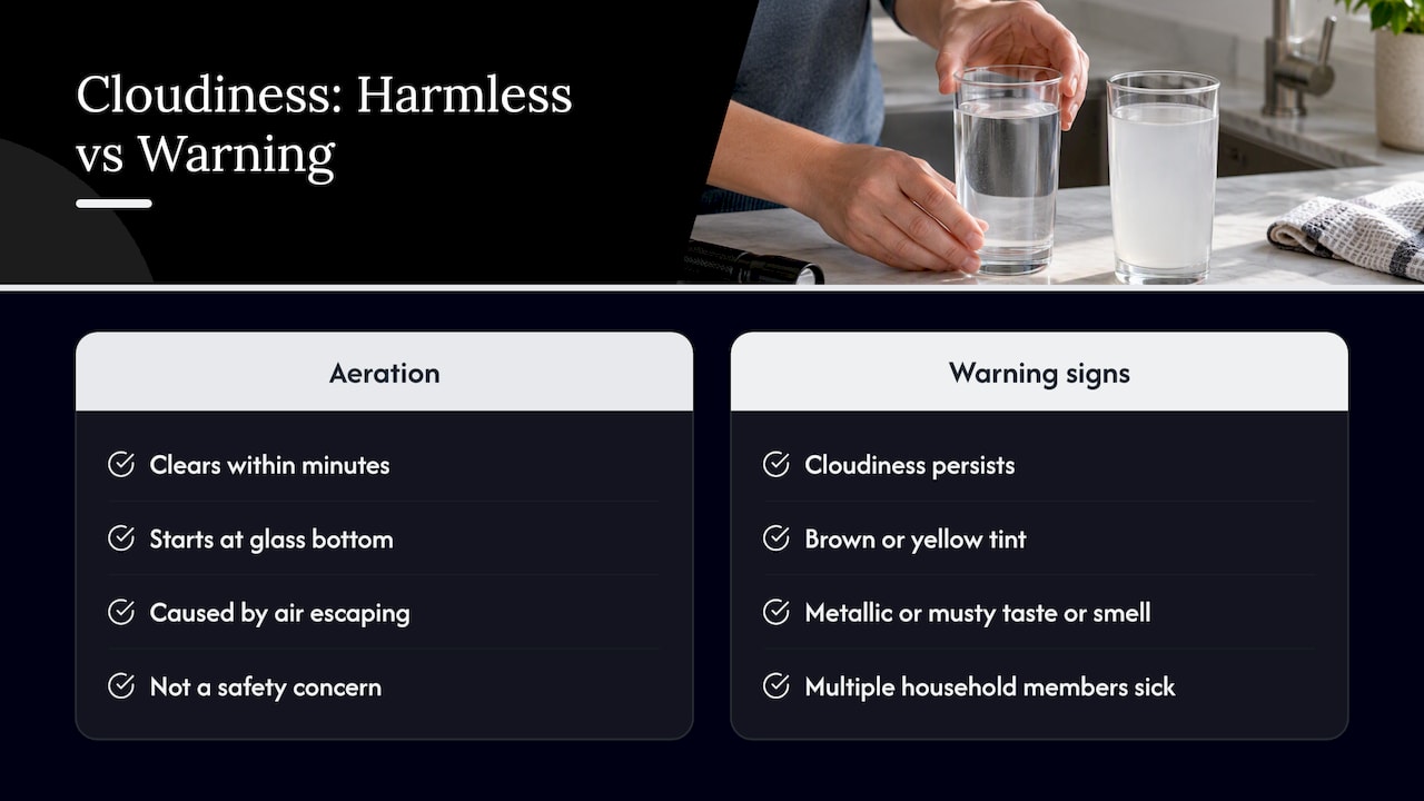 Comparison of harmless haze and water warning signs