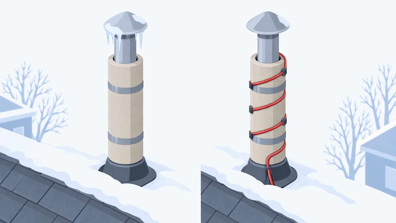 Vent pipe with insulation and heat tracing